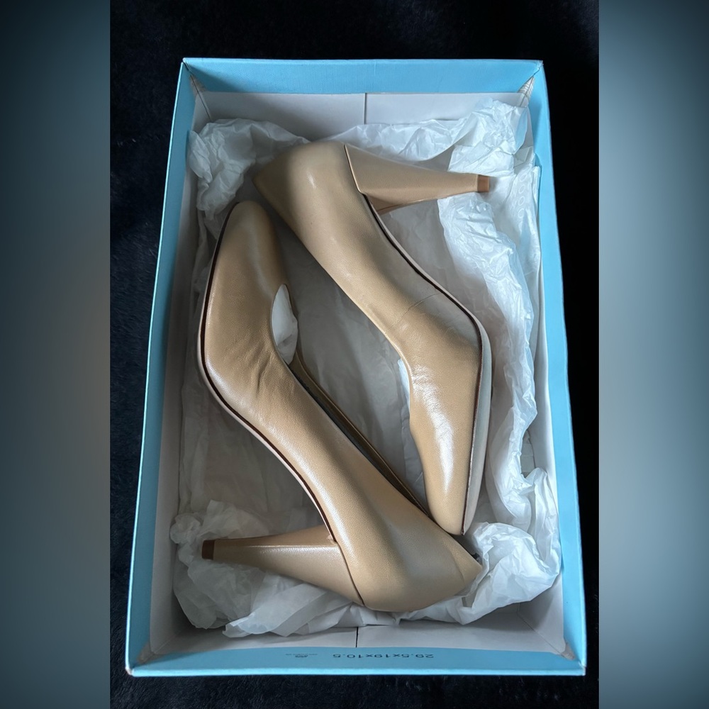 ANTONIO MELANI Alex Pumps Size 7.5 Sander Nude Beige Leather Heels NIB - Picture 8 of 8